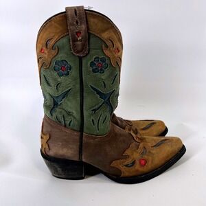 Dan Post Childrens Size 2 M Vintage Bluebird Leather Cowboy Boots